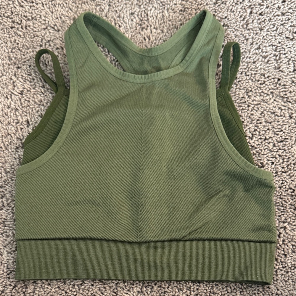 JoyLab Olive Green High Neck Sports Bra